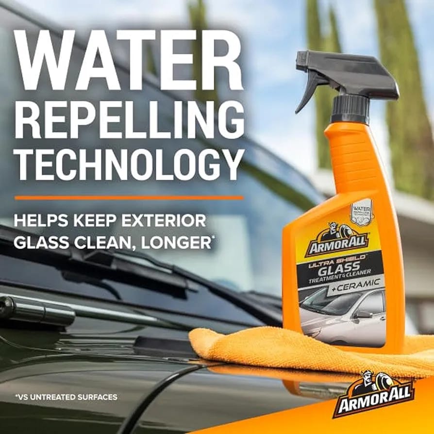 Sam's Accessories Armor All Ultra + Ceramic Glass Treatment and Cleaner Spray 500ml, Ceramic Coating Cleans and Protects against Water and Dirt Stains, Ideal for Car & Motorcycle Detailing