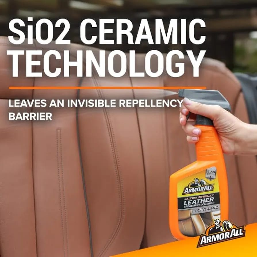 Sam's Accessories Armor All Ultra Shield Leather Treatment and Cleaner Plus Ceramic, Car Leather Cleaner Spray, 500 mL Spray Bottle