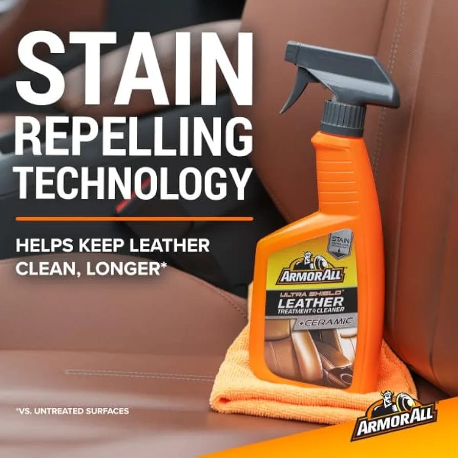 Sam's Accessories Armor All Ultra Shield Leather Treatment and Cleaner Plus Ceramic, Car Leather Cleaner Spray, 500 mL Spray Bottle