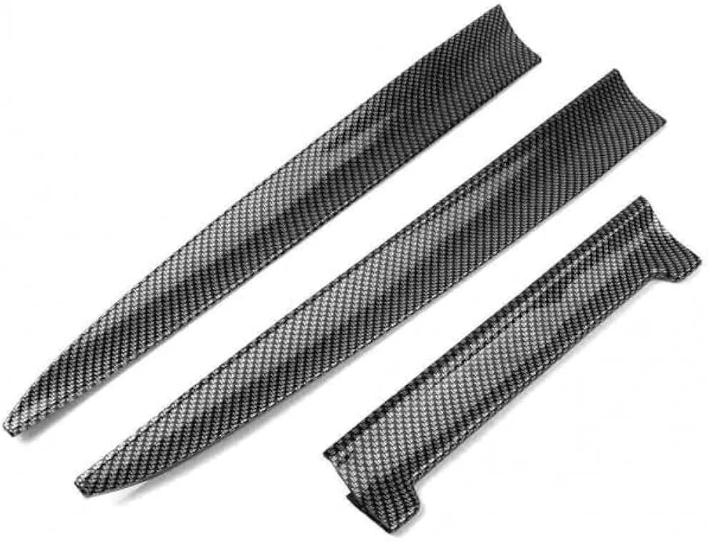 مجموعة سامز أكسسوارات مكونة من 3 قطع من ألياف الكربون PVC، جناح خلفي للسيارة، جناح سبويلر، غطاء صندوق السيارة، غطاء السقف، لون أسود، مناسب لجميع السيارات