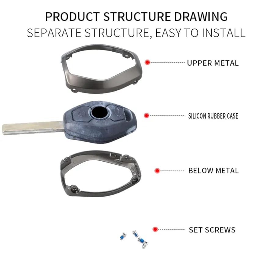 Sam's Accessories Zinc Alloy Car Key Cover Cases fit for bmw 3 5 7 Series E38 E39 E46 E83 M5 325i X3 X5 Z3 Z4