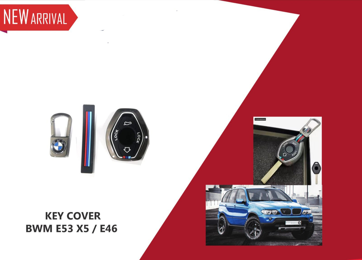 Sam's Accessories Zinc Alloy Car Key Cover Cases fit for bmw 3 5 7 Series E38 E39 E46 E83 M5 325i X3 X5 Z3 Z4