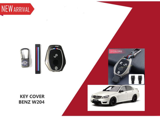 Sam's Accessories Metal Car Key Cover Compatible With Mercedes C Class | E Class | S Class | M Class | CLS | CLK | G Class | 2 Button Remote Key