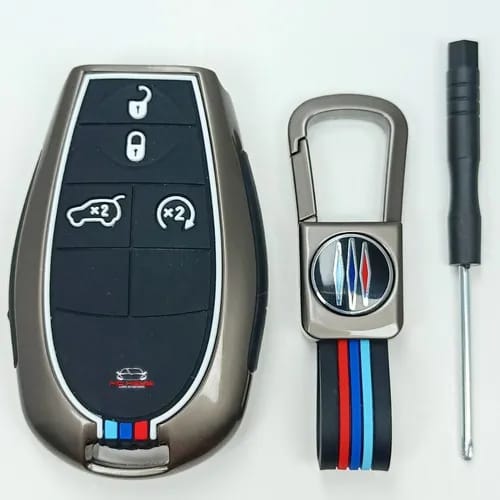 Sam's Accessories metal leather key cover for Jeep Cherokee 2002-2006