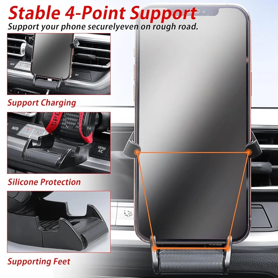 Sam's Accessories Phone Mount for Car Racing Seat Shape Phone Holder for Car Air Vent Cell Phone Car Mount with Metal Clip car Accessories for All Other Smartphones 360° Rotation