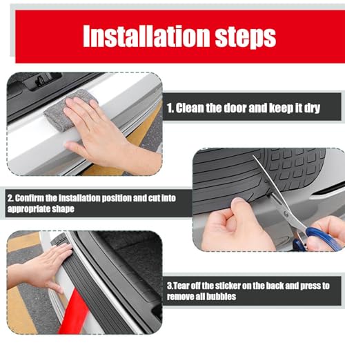 Sam's Accessories Car Rear Bumper Protector 41 x 3.4 Inch Trimmable Anti-Scratch Rubber Guard, Universal Non-Slip Strip for SUV Sedan Hatchback, Durable Scratch-Resistant Black Rear Bumper Cover