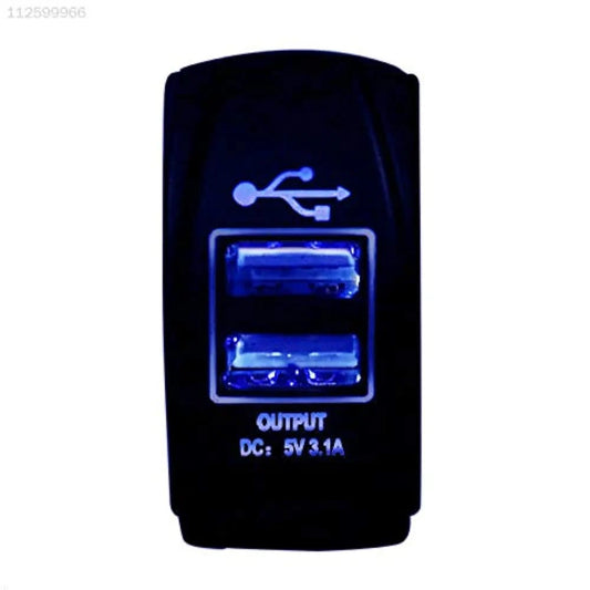 Sam's Accessories Illuminated 12V Dual USB Charger Switch